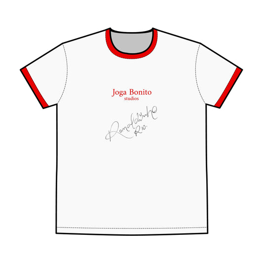Soccer Graphic Ringer Tee for Men - Joga Bonito Ronaldinho Design