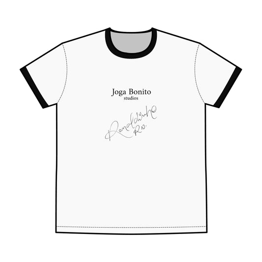 Soccer Graphic Ringer Tee for Men - Joga Bonito Ronaldinho Design